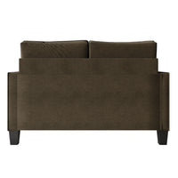 Home Design Marcia 3-Piece Square Arm Living Room Furniture Set with Armchair, Loveseat and Sofa, Brown