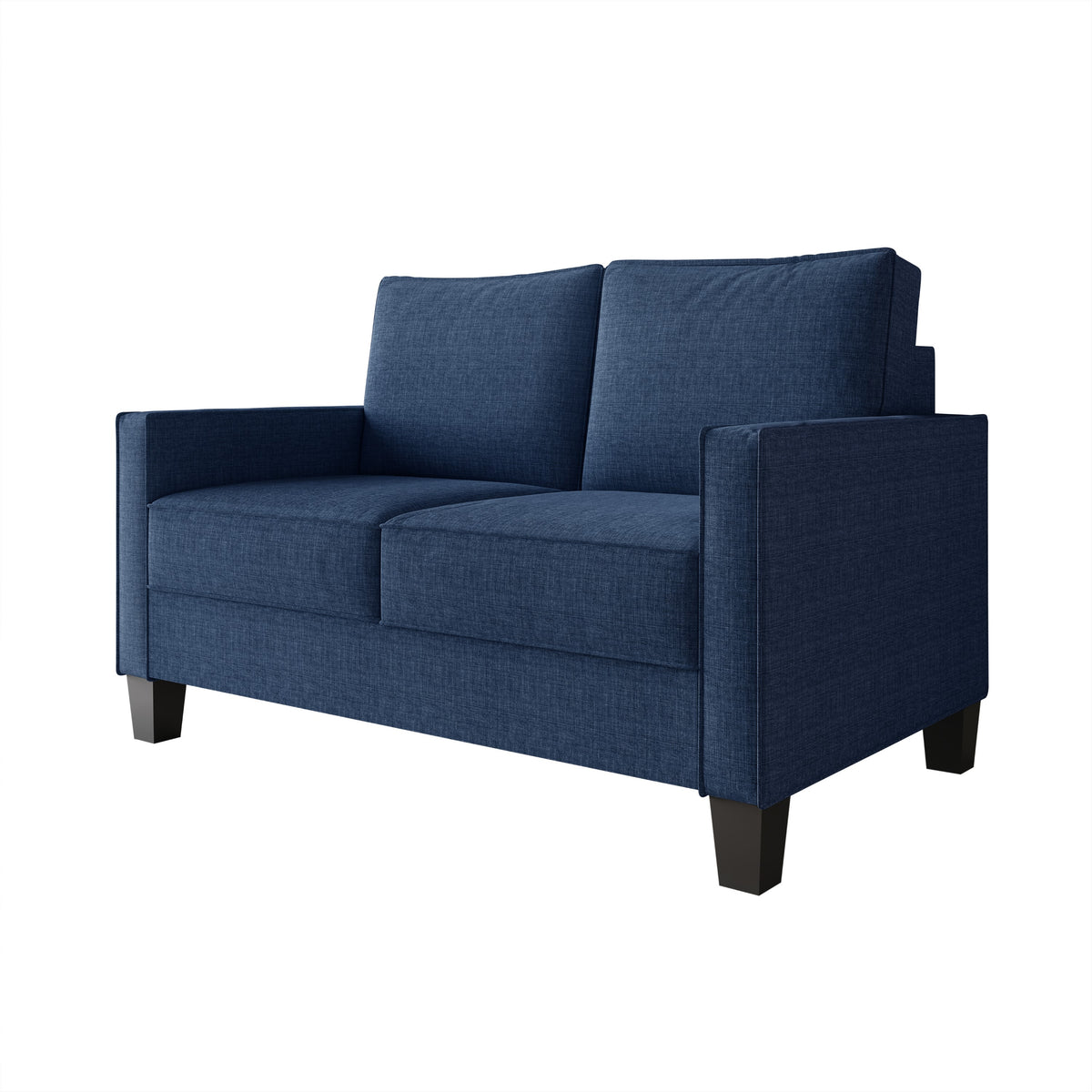 Home Design Marcia 3-Piece Square Arm Living Room Furniture Set with Armchair, Loveseat and Sofa, Blue