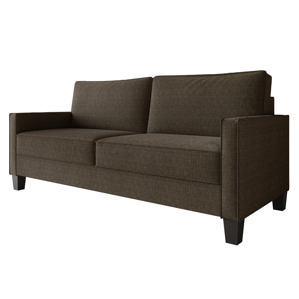 Home Design Marcia 3-Piece Square Arm Living Room Furniture Set with Armchair, Loveseat and Sofa, Brown