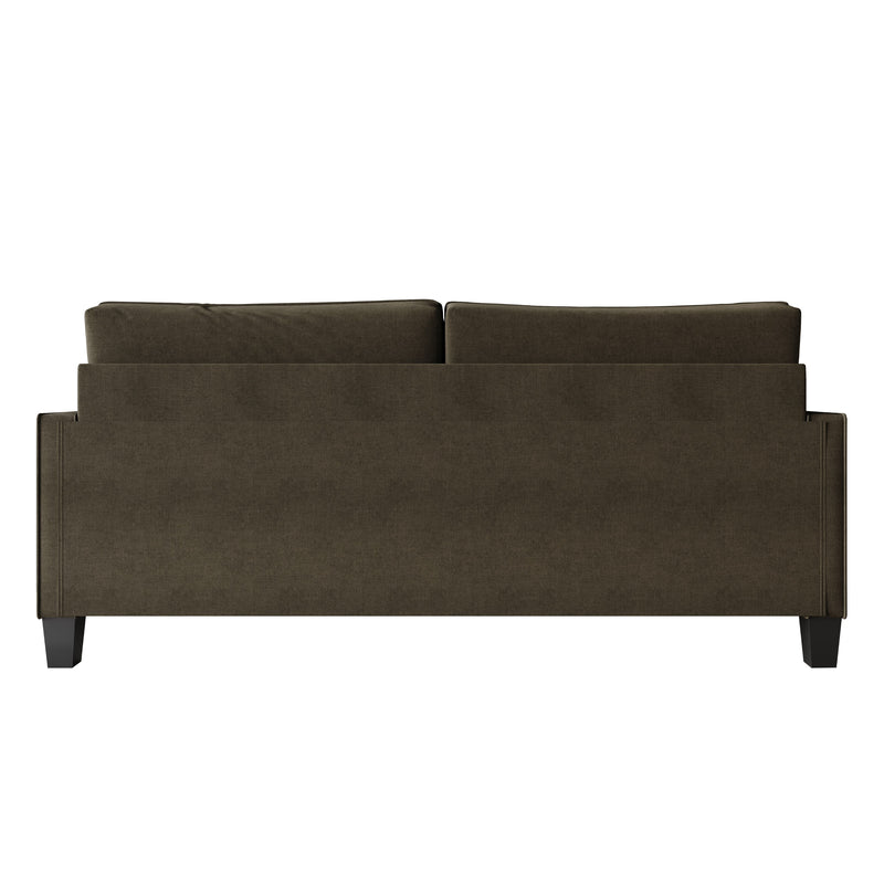 Home Design Marcia 3-Piece Square Arm Living Room Furniture Set with Armchair, Loveseat and Sofa, Brown