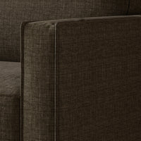 Home Design Marcia 3-Piece Square Arm Living Room Furniture Set with Armchair, Loveseat and Sofa, Brown