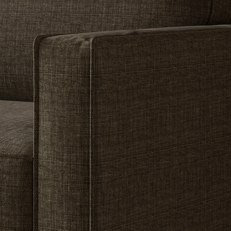 Home Design Marcia 3-Piece Square Arm Living Room Furniture Set with Armchair, Loveseat and Sofa, Brown