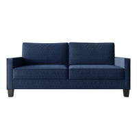 Home Design Marcia 3-Piece Square Arm Living Room Furniture Set with Armchair, Loveseat and Sofa, Blue