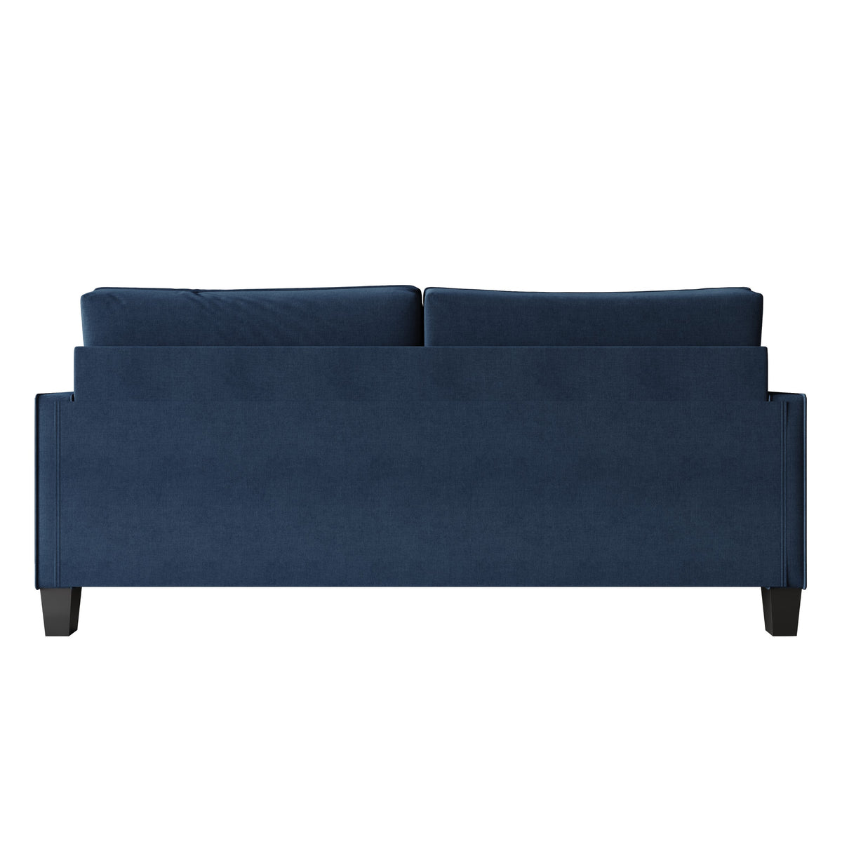 Home Design Marcia 3-Piece Square Arm Living Room Furniture Set with Armchair, Loveseat and Sofa, Blue