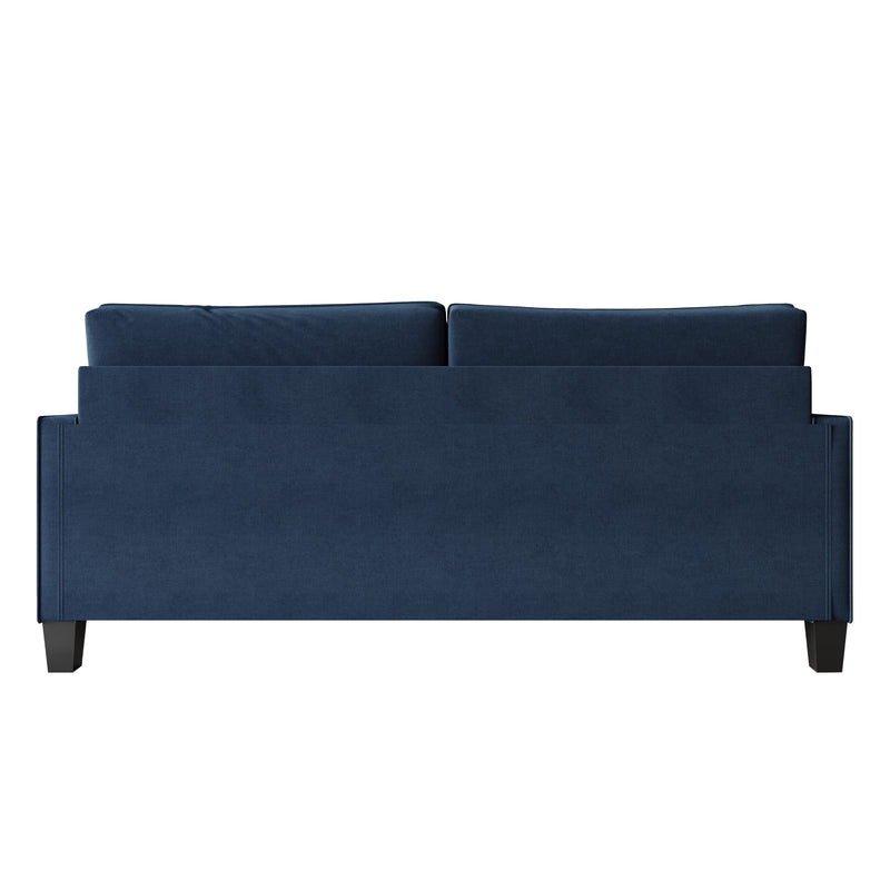 Home Design Marcia 3-Piece Square Arm Living Room Furniture Set with Armchair, Loveseat and Sofa, Blue