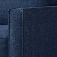 Home Design Marcia 3-Piece Square Arm Living Room Furniture Set with Armchair, Loveseat and Sofa, Blue