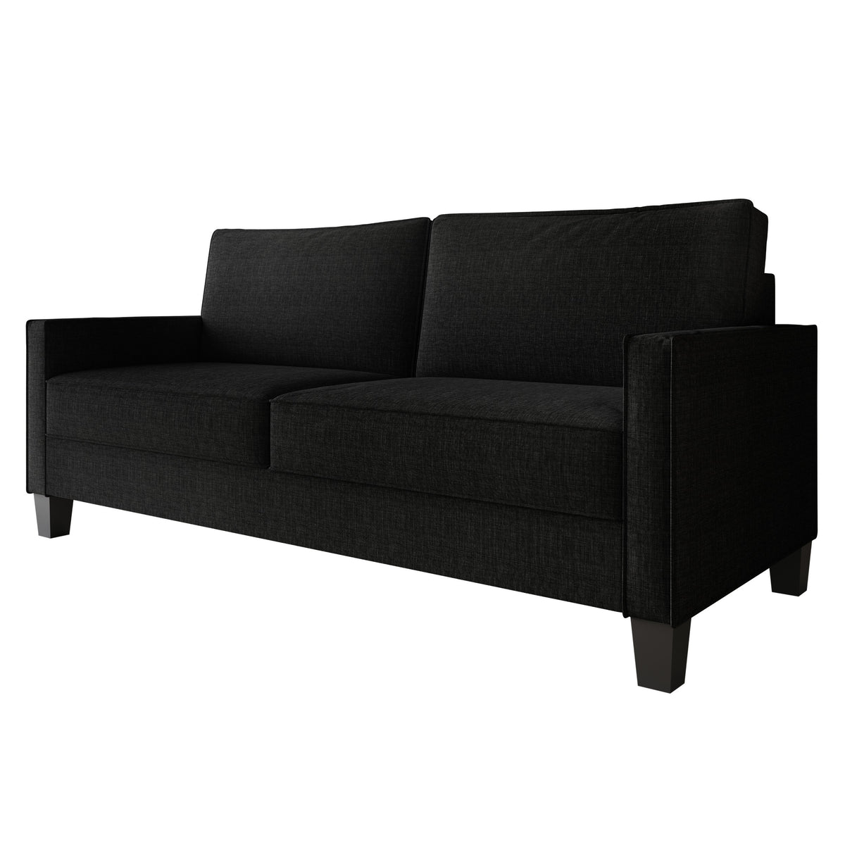 Home Design Marcia 2-Piece Square Arm Living Room Set with Loveseat and Sofa, Modern Upholstery and Black Legs
