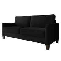 Home Design Marcia 2-Piece Square Arm Living Room Set with Loveseat and Sofa, Modern Upholstery and Black Legs