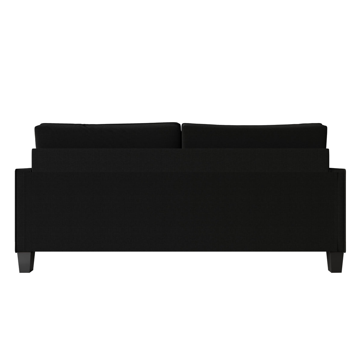 Home Design Marcia 2-Piece Square Arm Living Room Set with Loveseat and Sofa, Modern Upholstery and Black Legs