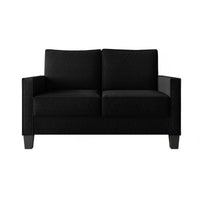 Home Design Marcia 2-Piece Square Arm Living Room Set with Loveseat and Sofa, Modern Upholstery and Black Legs