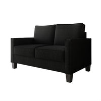 Home Design Marcia 2-Piece Square Arm Living Room Set with Loveseat and Sofa, Modern Upholstery and Black Legs