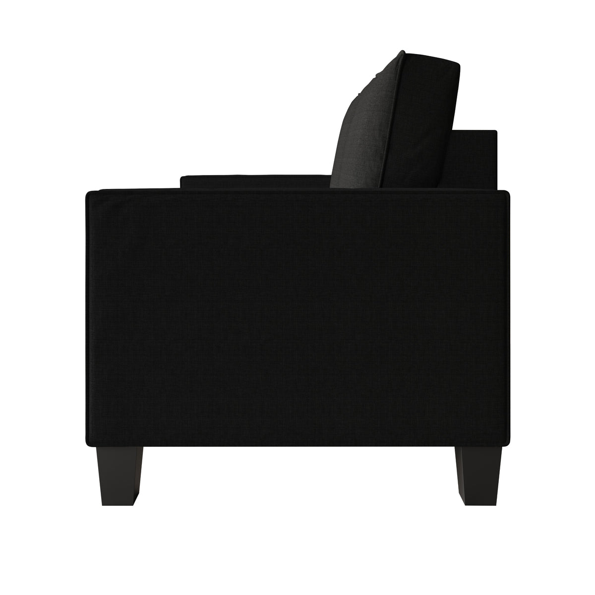 Home Design Marcia 2-Piece Square Arm Living Room Set with Loveseat and Sofa, Modern Upholstery and Black Legs