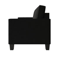 Home Design Marcia 2-Piece Square Arm Living Room Set with Loveseat and Sofa, Modern Upholstery and Black Legs