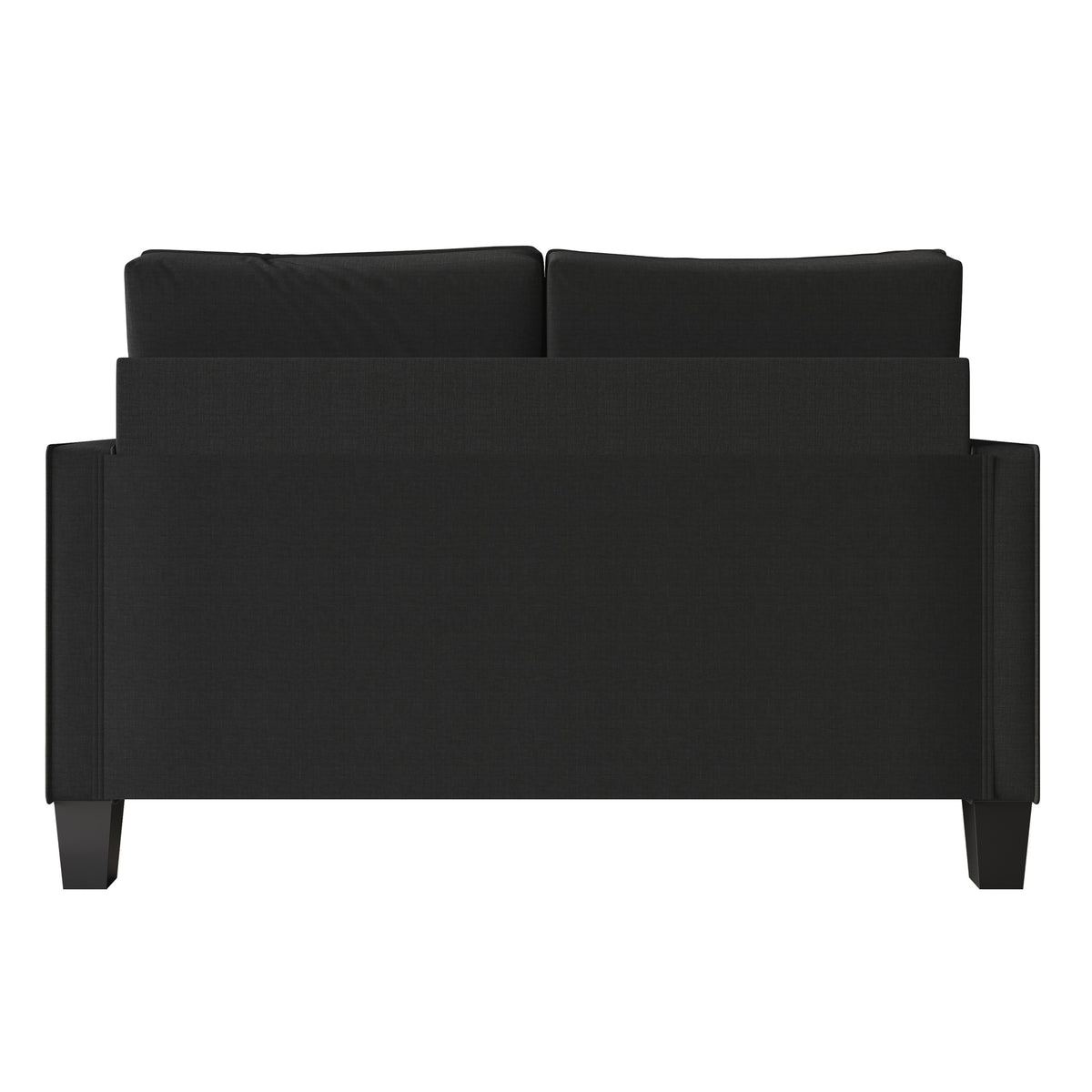 Home Design Marcia 2-Piece Square Arm Living Room Set with Loveseat and Sofa, Modern Upholstery and Black Legs