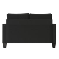 Home Design Marcia 2-Piece Square Arm Living Room Set with Loveseat and Sofa, Modern Upholstery and Black Legs