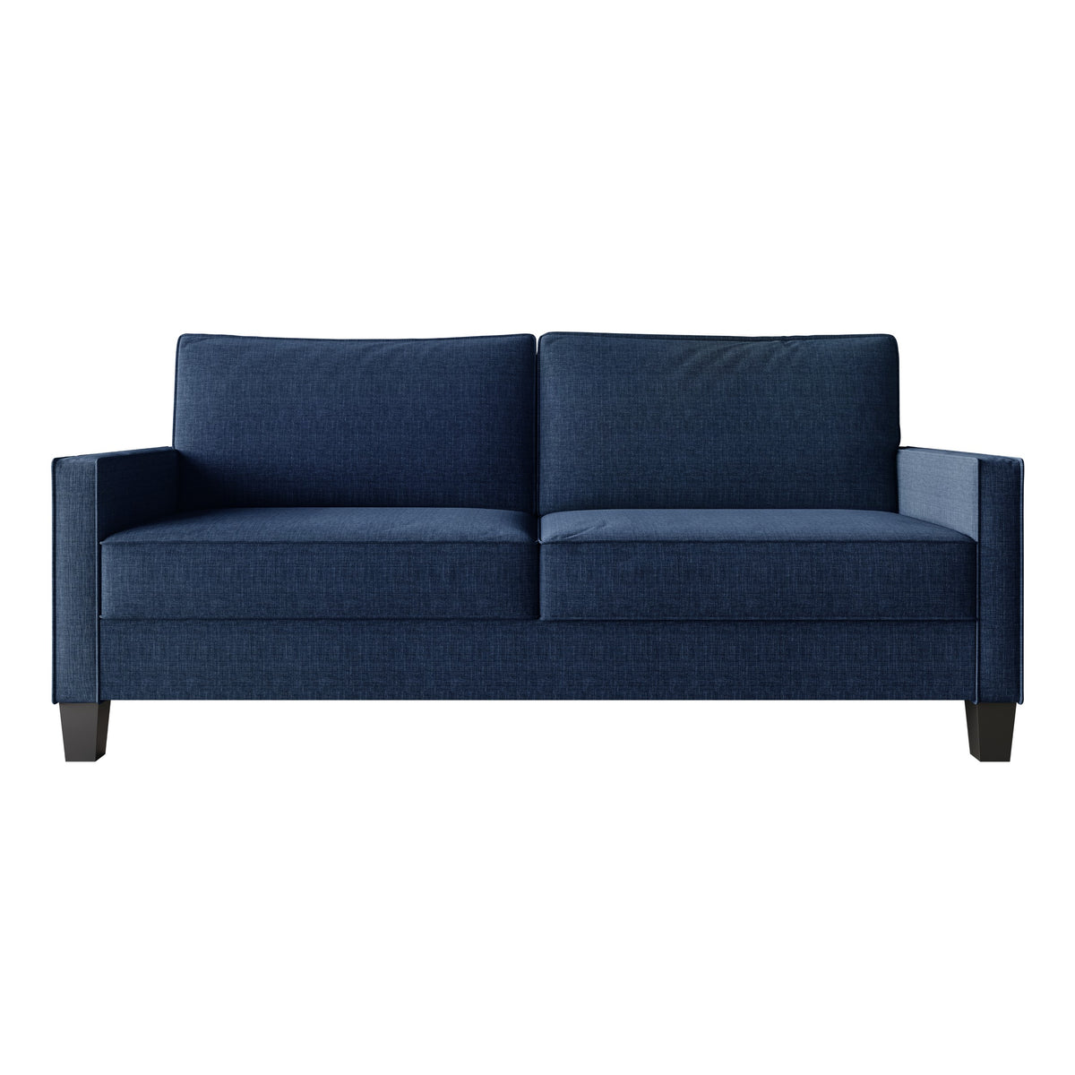 Home Design Marcia 2-Piece Square Arm Living Room Set with Loveseat and Sofa, Modern Upholstery and Black Legs