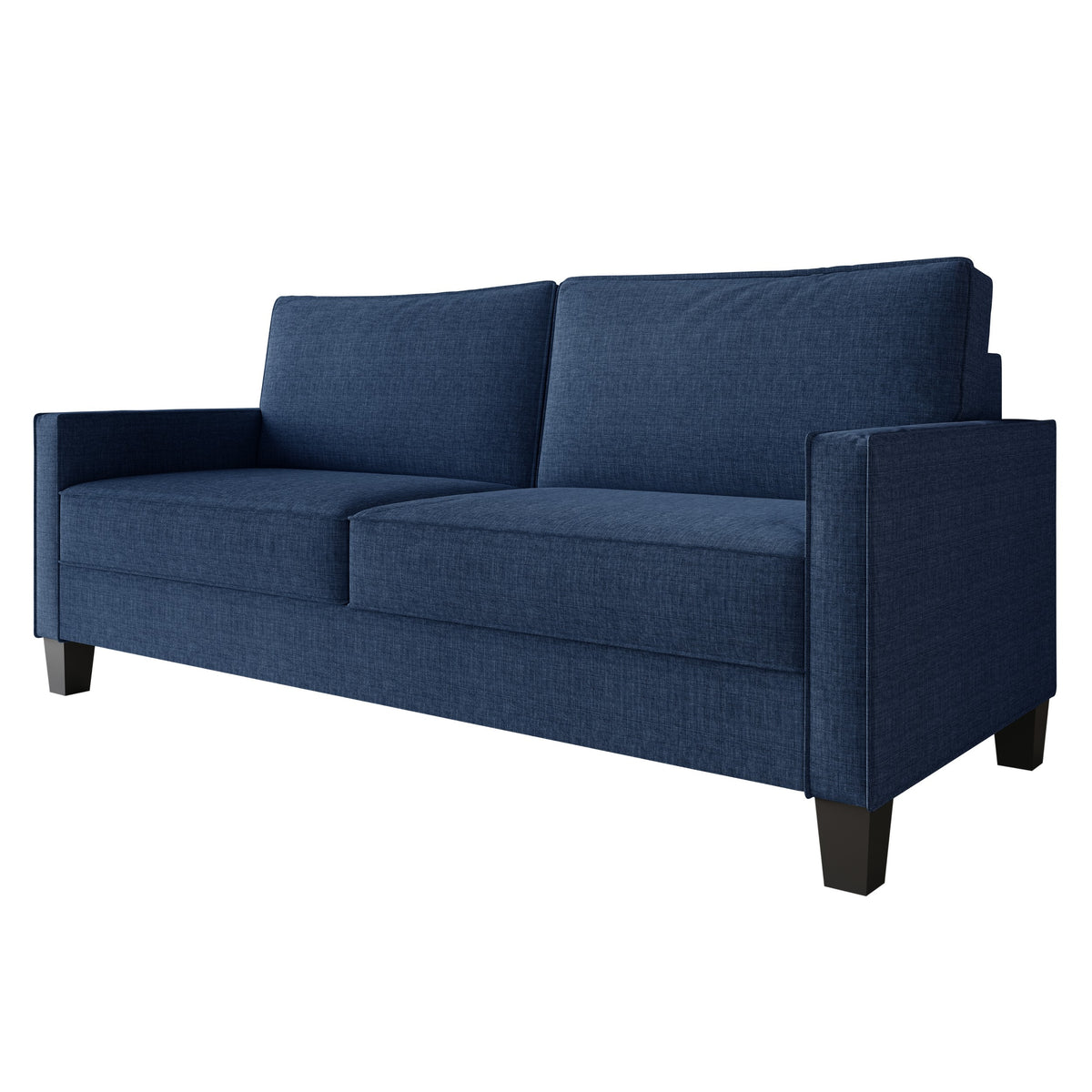 Home Design Marcia 2-Piece Square Arm Living Room Set with Loveseat and Sofa, Modern Upholstery and Black Legs