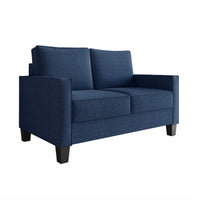 Home Design Marcia 2-Piece Square Arm Living Room Set with Loveseat and Sofa, Modern Upholstery and Black Legs