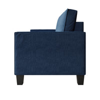 Home Design Marcia 2-Piece Square Arm Living Room Set with Loveseat and Sofa, Modern Upholstery and Black Legs
