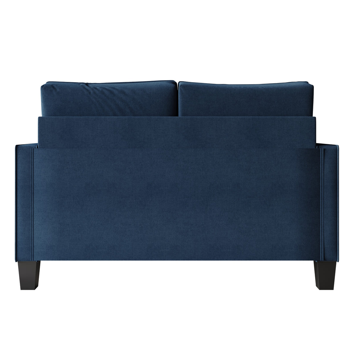Home Design Marcia 2-Piece Square Arm Living Room Set with Loveseat and Sofa, Modern Upholstery and Black Legs