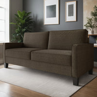Home Design Marcia 2-Piece Square Arm Living Room Set with Loveseat and Sofa, Modern Upholstery and Black Legs