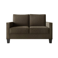 Home Design Marcia 2-Piece Square Arm Living Room Set with Loveseat and Sofa, Modern Upholstery and Black Legs