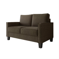 Home Design Marcia 2-Piece Square Arm Living Room Set with Loveseat and Sofa, Modern Upholstery and Black Legs