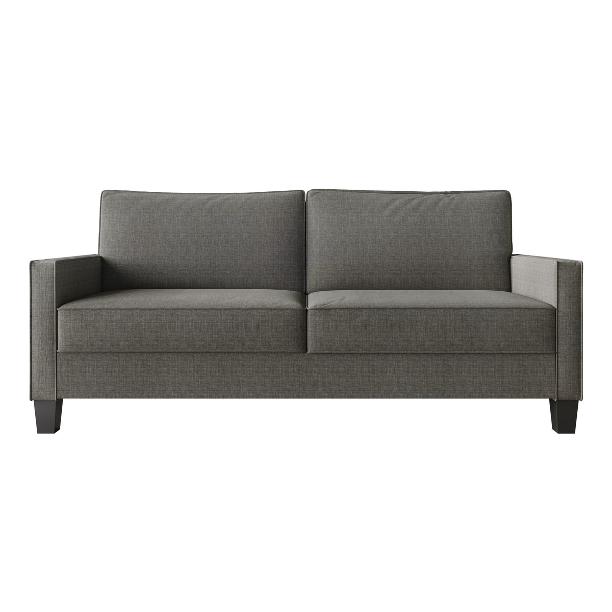 Home Design Marcia 2-Piece Square Arm Living Room Set with Loveseat and Sofa, Modern Upholstery and Black Legs