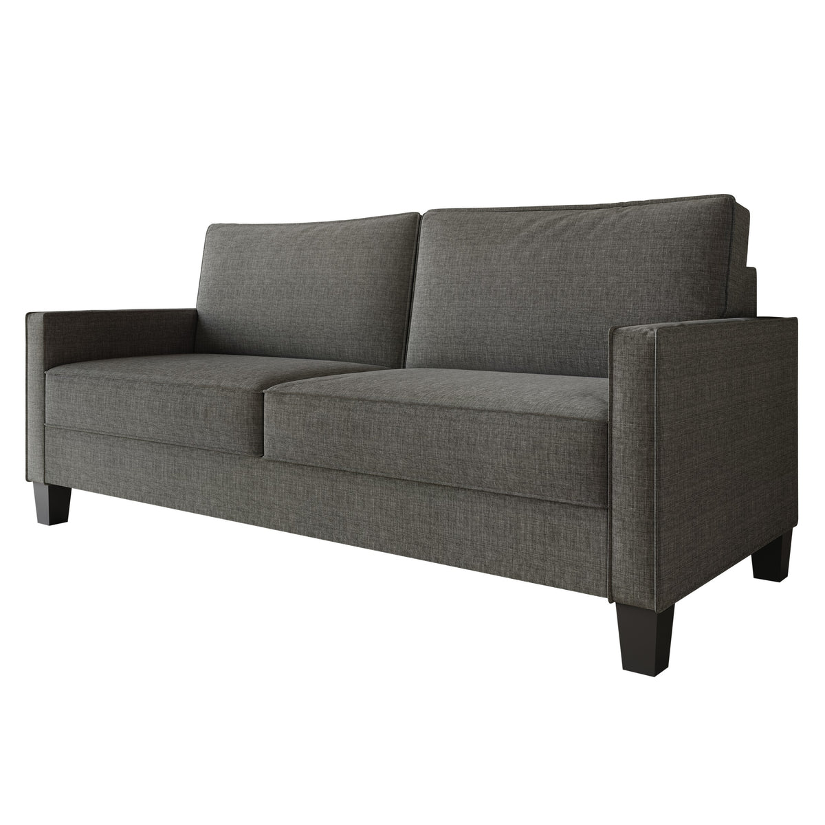 Home Design Marcia 2-Piece Square Arm Living Room Set with Loveseat and Sofa, Modern Upholstery and Black Legs