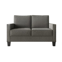 Home Design Marcia 2-Piece Square Arm Living Room Set with Loveseat and Sofa, Modern Upholstery and Black Legs