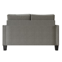 Home Design Marcia 2-Piece Square Arm Living Room Set with Loveseat and Sofa, Modern Upholstery and Black Legs