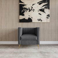 Home Design Weiss Velvet Square Arm Chair