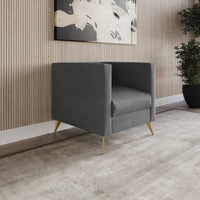 Home Design Weiss Velvet Square Arm Chair