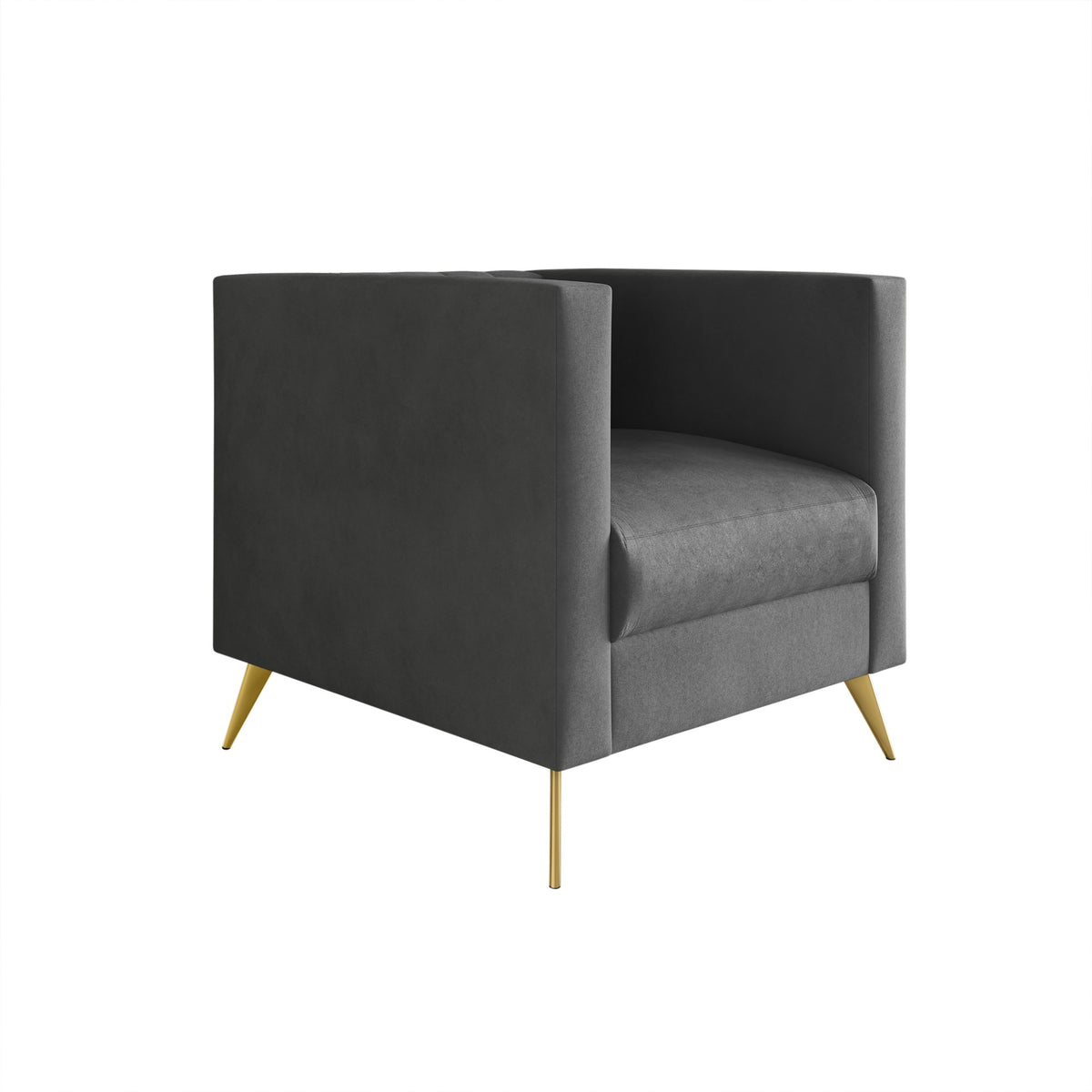 Home Design Weiss Velvet Square Arm Chair