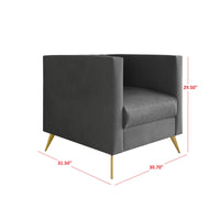 Home Design Weiss Velvet Square Arm Chair