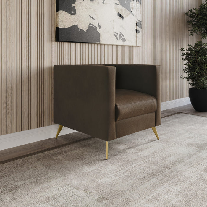 Home Design Weiss Velvet Square Arm Chair