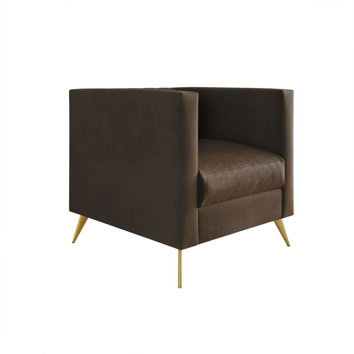 Home Design Weiss Velvet Square Arm Chair