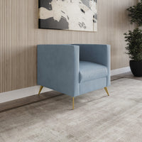 Home Design Weiss Velvet Square Arm Chair
