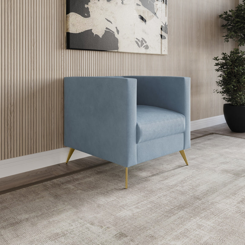 Home Design Weiss Velvet Square Arm Chair