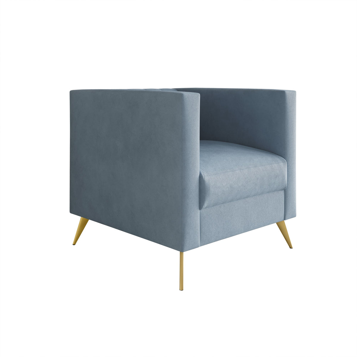 Home Design Weiss Velvet Square Arm Chair