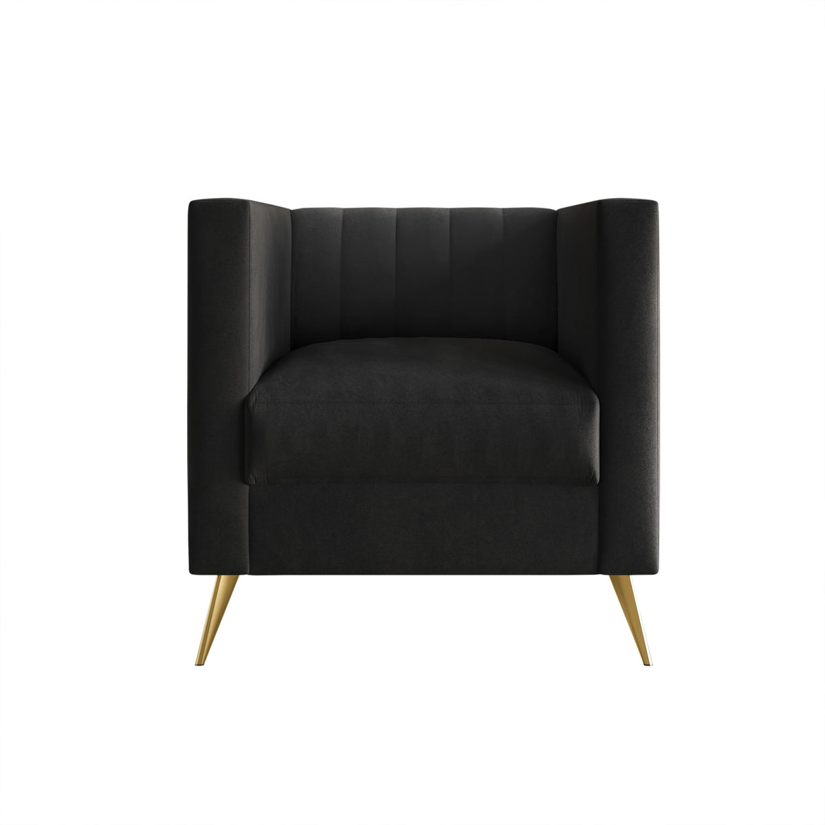 Home Design Weiss Velvet Square Arm Chair