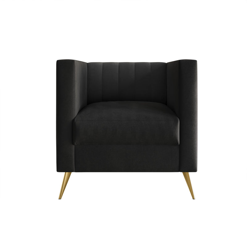 Home Design Weiss Velvet Square Arm Chair