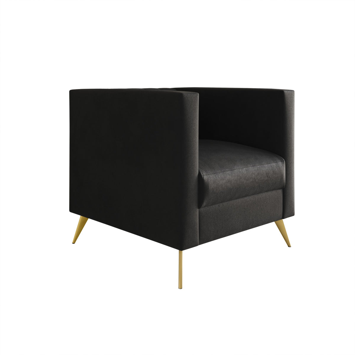Home Design Weiss Velvet Square Arm Chair