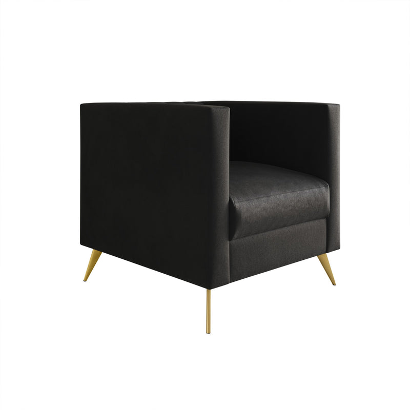 Home Design Weiss Velvet Square Arm Chair