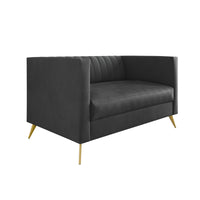 Home Design Weiss Velvet Square Arm Loveseat