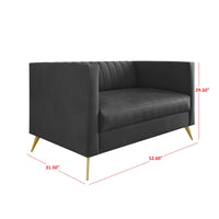 Home Design Weiss Velvet Square Arm Loveseat