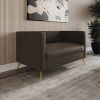 Home Design Weiss Velvet Square Arm Loveseat