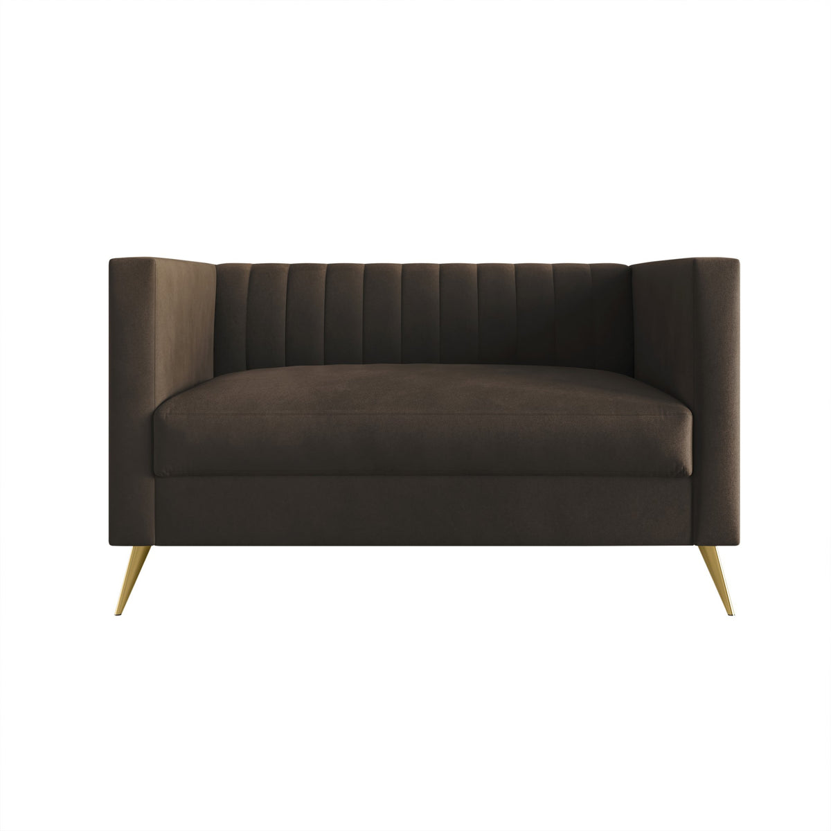 Home Design Weiss Velvet Square Arm Loveseat