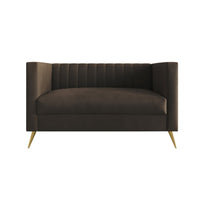 Home Design Weiss Velvet Square Arm Loveseat