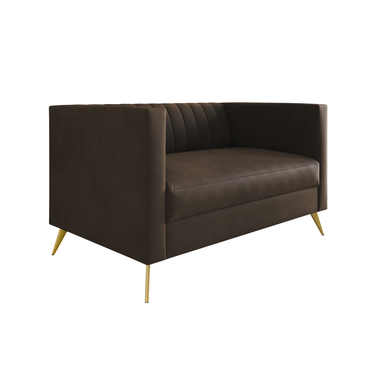 Home Design Weiss Velvet Square Arm Loveseat